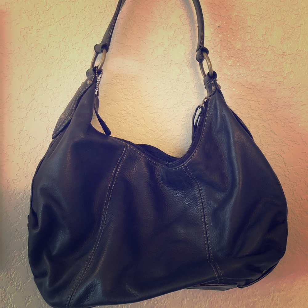 Black leather purse